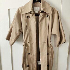 Club Monaco Khaki Reissue Trench Coat Size XS ASO Meghan Markle EUC